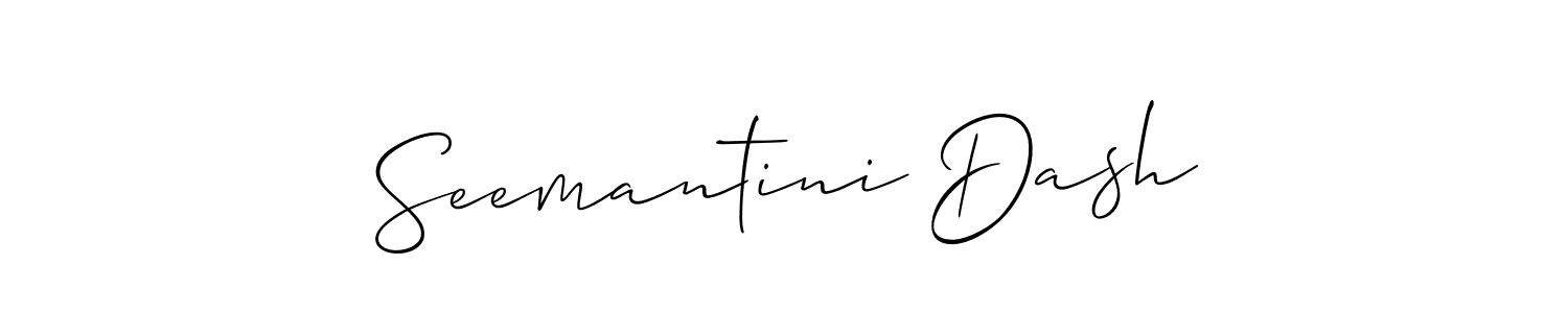 It looks lik you need a new signature style for name Seemantini Dash. Design unique handwritten (Allison_Script) signature with our free signature maker in just a few clicks. Seemantini Dash signature style 2 images and pictures png
