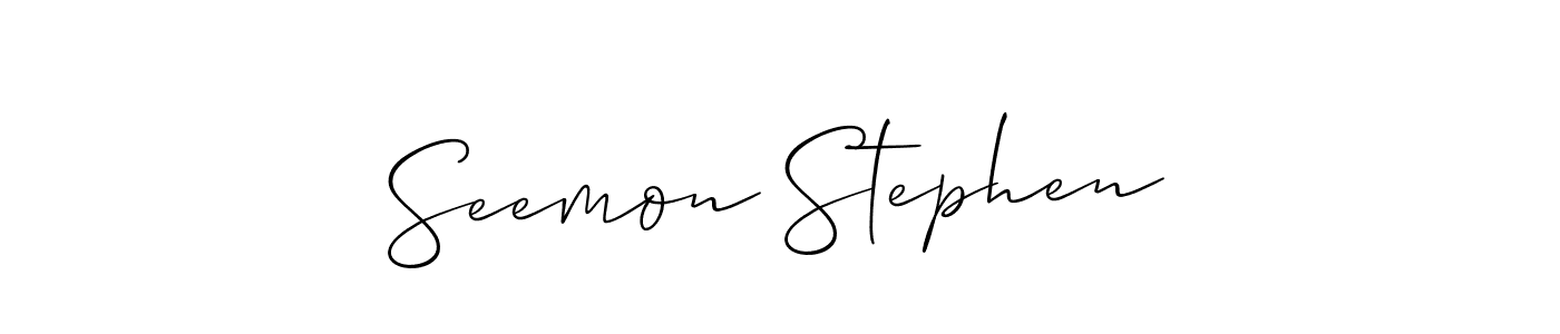 Create a beautiful signature design for name Seemon Stephen. With this signature (Allison_Script) fonts, you can make a handwritten signature for free. Seemon Stephen signature style 2 images and pictures png