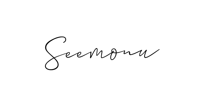 Create a beautiful signature design for name Seemonu. With this signature (Allison_Script) fonts, you can make a handwritten signature for free. Seemonu signature style 2 images and pictures png