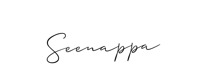 It looks lik you need a new signature style for name Seenappa. Design unique handwritten (Allison_Script) signature with our free signature maker in just a few clicks. Seenappa signature style 2 images and pictures png