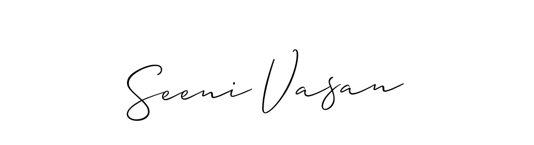 Also we have Seeni Vasan name is the best signature style. Create professional handwritten signature collection using Allison_Script autograph style. Seeni Vasan signature style 2 images and pictures png