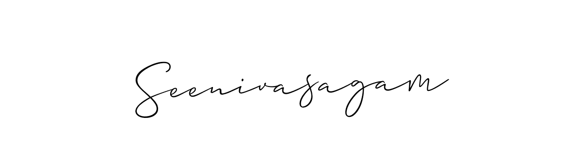 Also You can easily find your signature by using the search form. We will create Seenivasagam name handwritten signature images for you free of cost using Allison_Script sign style. Seenivasagam signature style 2 images and pictures png