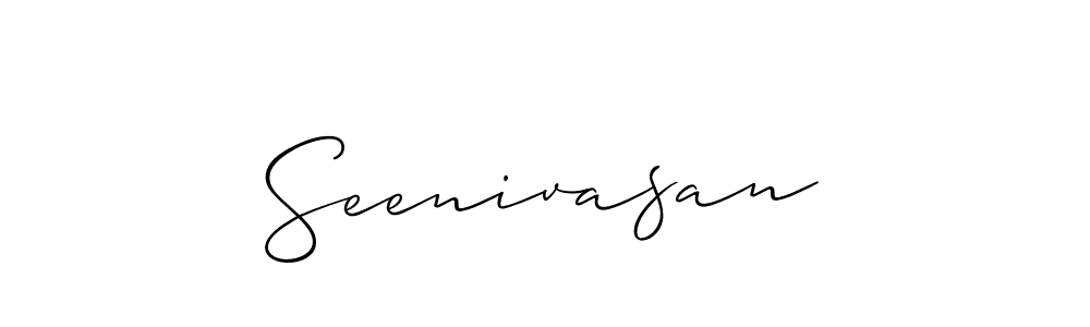 Design your own signature with our free online signature maker. With this signature software, you can create a handwritten (Allison_Script) signature for name Seenivasan. Seenivasan signature style 2 images and pictures png