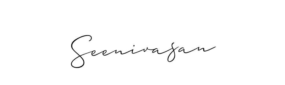 Design your own signature with our free online signature maker. With this signature software, you can create a handwritten (Allison_Script) signature for name Seenivasan. Seenivasan signature style 2 images and pictures png