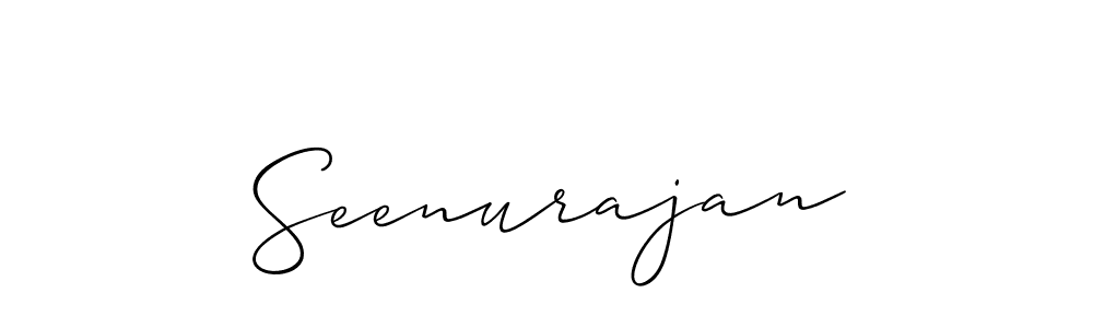 Make a beautiful signature design for name Seenurajan. With this signature (Allison_Script) style, you can create a handwritten signature for free. Seenurajan signature style 2 images and pictures png
