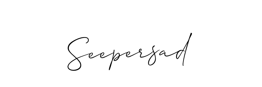 Make a beautiful signature design for name Seepersad. With this signature (Allison_Script) style, you can create a handwritten signature for free. Seepersad signature style 2 images and pictures png