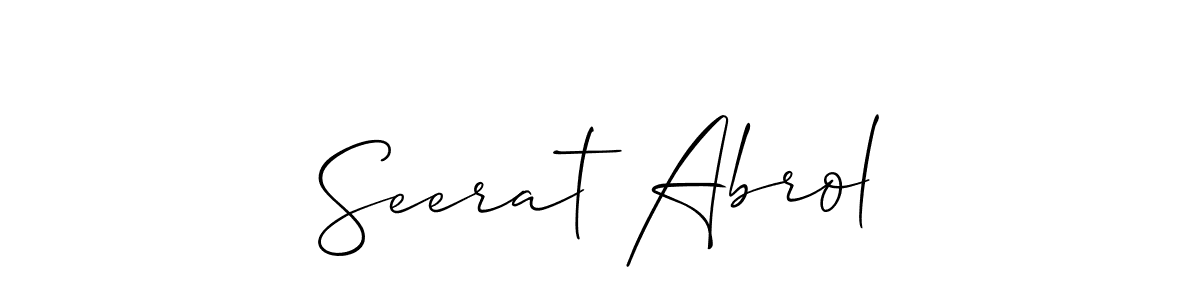 How to make Seerat Abrol name signature. Use Allison_Script style for creating short signs online. This is the latest handwritten sign. Seerat Abrol signature style 2 images and pictures png