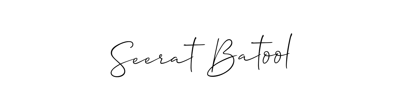 Use a signature maker to create a handwritten signature online. With this signature software, you can design (Allison_Script) your own signature for name Seerat Batool. Seerat Batool signature style 2 images and pictures png
