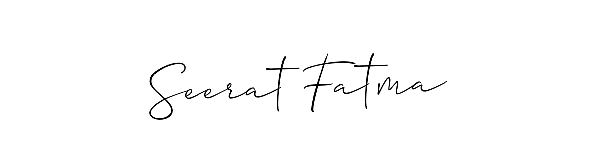 The best way (Allison_Script) to make a short signature is to pick only two or three words in your name. The name Seerat Fatma include a total of six letters. For converting this name. Seerat Fatma signature style 2 images and pictures png
