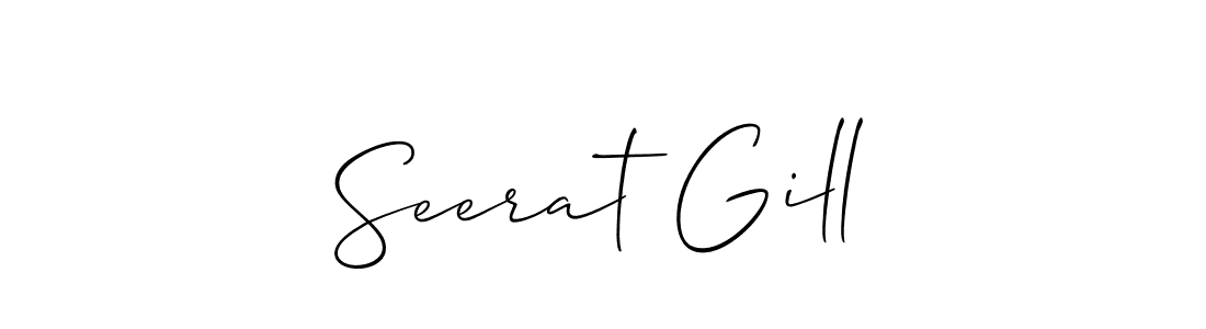 Make a beautiful signature design for name Seerat Gill. With this signature (Allison_Script) style, you can create a handwritten signature for free. Seerat Gill signature style 2 images and pictures png