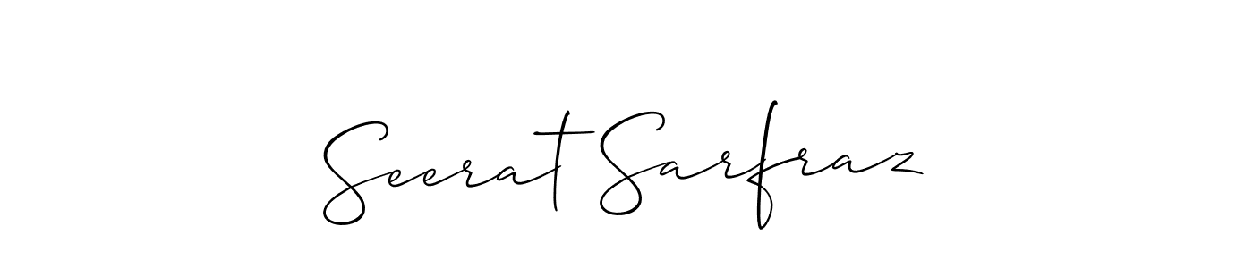 Use a signature maker to create a handwritten signature online. With this signature software, you can design (Allison_Script) your own signature for name Seerat Sarfraz. Seerat Sarfraz signature style 2 images and pictures png