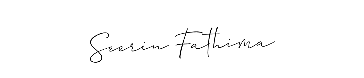 Create a beautiful signature design for name Seerin Fathima. With this signature (Allison_Script) fonts, you can make a handwritten signature for free. Seerin Fathima signature style 2 images and pictures png