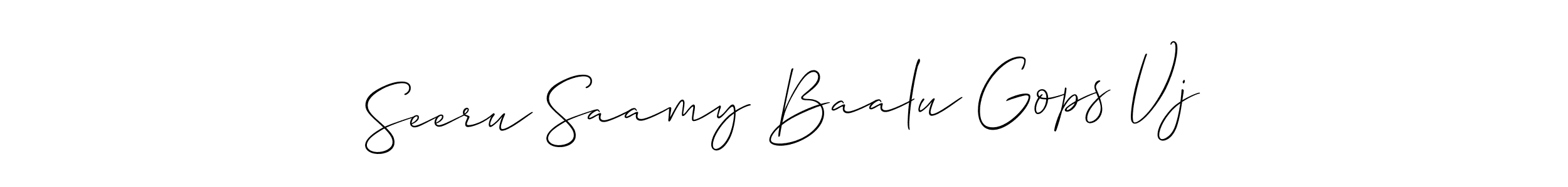 How to make Seeru Saamy Baalu Gops Vj signature? Allison_Script is a professional autograph style. Create handwritten signature for Seeru Saamy Baalu Gops Vj name. Seeru Saamy Baalu Gops Vj signature style 2 images and pictures png