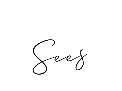 Also You can easily find your signature by using the search form. We will create Sees name handwritten signature images for you free of cost using Allison_Script sign style. Sees signature style 2 images and pictures png