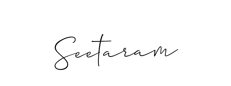 Design your own signature with our free online signature maker. With this signature software, you can create a handwritten (Allison_Script) signature for name Seetaram. Seetaram signature style 2 images and pictures png