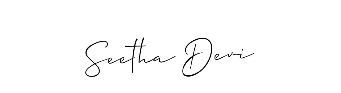 You should practise on your own different ways (Allison_Script) to write your name (Seetha Devi) in signature. don't let someone else do it for you. Seetha Devi signature style 2 images and pictures png