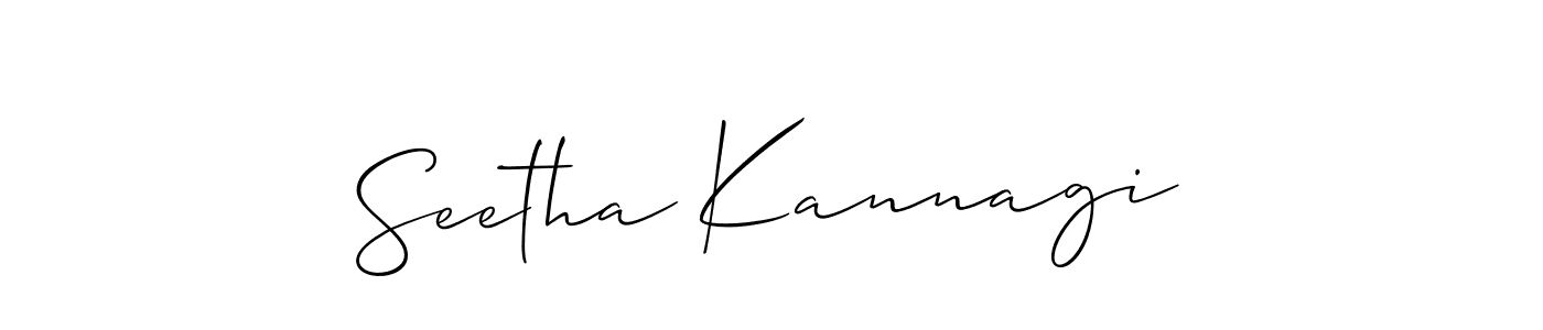 if you are searching for the best signature style for your name Seetha Kannagi. so please give up your signature search. here we have designed multiple signature styles  using Allison_Script. Seetha Kannagi signature style 2 images and pictures png