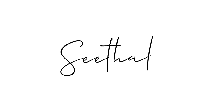Allison_Script is a professional signature style that is perfect for those who want to add a touch of class to their signature. It is also a great choice for those who want to make their signature more unique. Get Seethal name to fancy signature for free. Seethal signature style 2 images and pictures png