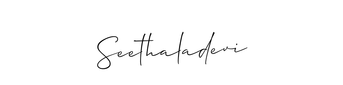 Make a beautiful signature design for name Seethaladevi. With this signature (Allison_Script) style, you can create a handwritten signature for free. Seethaladevi signature style 2 images and pictures png