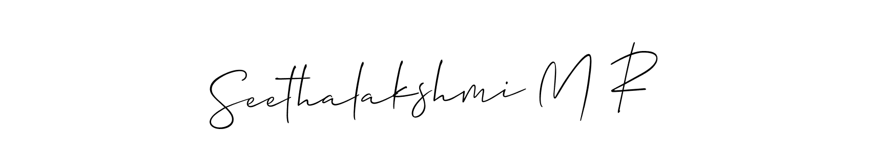 How to Draw Seethalakshmi M R signature style? Allison_Script is a latest design signature styles for name Seethalakshmi M R. Seethalakshmi M R signature style 2 images and pictures png