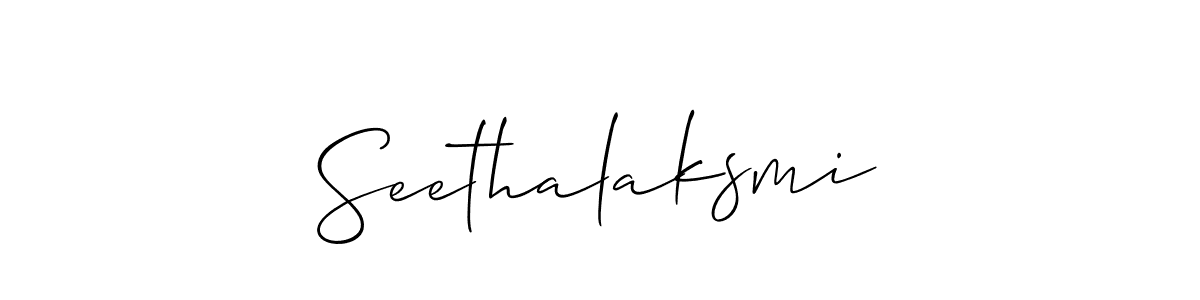 Create a beautiful signature design for name Seethalaksmi. With this signature (Allison_Script) fonts, you can make a handwritten signature for free. Seethalaksmi signature style 2 images and pictures png