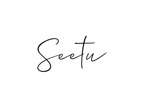 Use a signature maker to create a handwritten signature online. With this signature software, you can design (Allison_Script) your own signature for name Seetu. Seetu signature style 2 images and pictures png