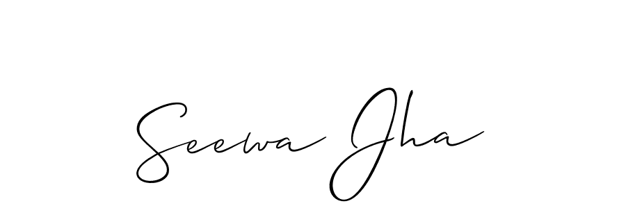 Create a beautiful signature design for name Seewa Jha. With this signature (Allison_Script) fonts, you can make a handwritten signature for free. Seewa Jha signature style 2 images and pictures png