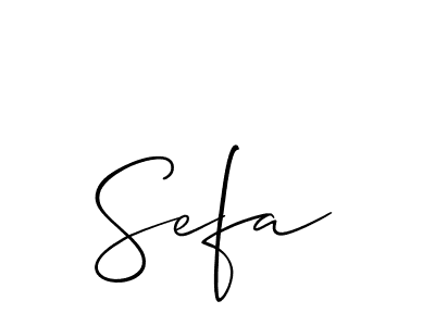 Create a beautiful signature design for name Sefa. With this signature (Allison_Script) fonts, you can make a handwritten signature for free. Sefa signature style 2 images and pictures png