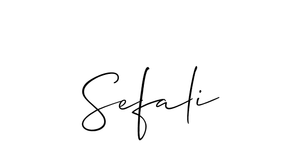 Use a signature maker to create a handwritten signature online. With this signature software, you can design (Allison_Script) your own signature for name Sefali. Sefali signature style 2 images and pictures png