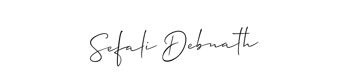 How to make Sefali Debnath signature? Allison_Script is a professional autograph style. Create handwritten signature for Sefali Debnath name. Sefali Debnath signature style 2 images and pictures png