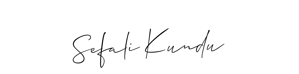 Use a signature maker to create a handwritten signature online. With this signature software, you can design (Allison_Script) your own signature for name Sefali Kundu. Sefali Kundu signature style 2 images and pictures png