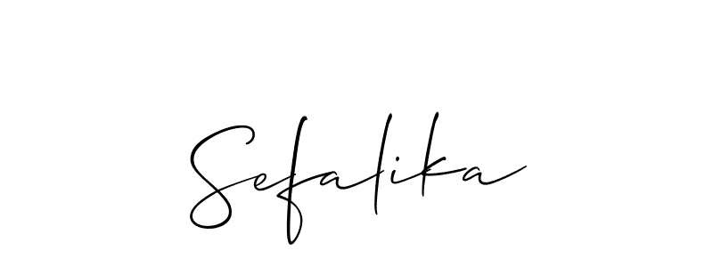 It looks lik you need a new signature style for name Sefalika. Design unique handwritten (Allison_Script) signature with our free signature maker in just a few clicks. Sefalika signature style 2 images and pictures png