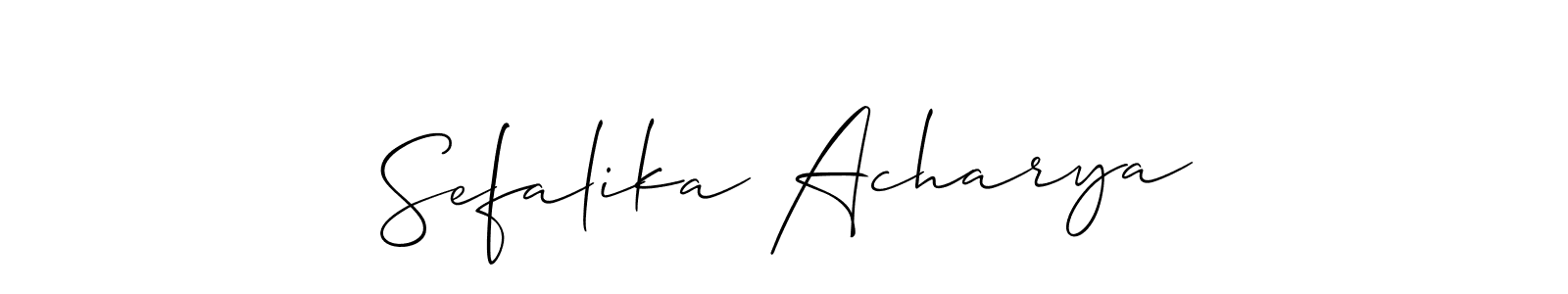 This is the best signature style for the Sefalika Acharya name. Also you like these signature font (Allison_Script). Mix name signature. Sefalika Acharya signature style 2 images and pictures png