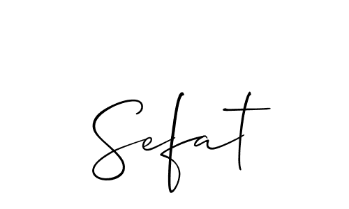 Design your own signature with our free online signature maker. With this signature software, you can create a handwritten (Allison_Script) signature for name Sefat. Sefat signature style 2 images and pictures png