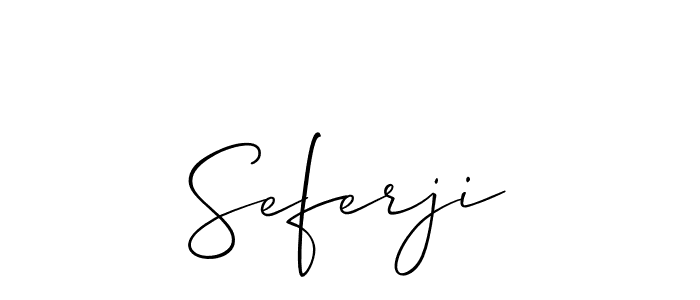 Use a signature maker to create a handwritten signature online. With this signature software, you can design (Allison_Script) your own signature for name Seferji. Seferji signature style 2 images and pictures png