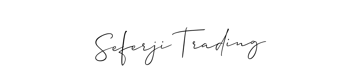 Make a beautiful signature design for name Seferji Trading. With this signature (Allison_Script) style, you can create a handwritten signature for free. Seferji Trading signature style 2 images and pictures png