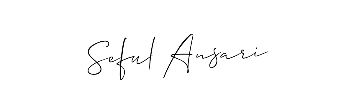Make a short Seful Ansari signature style. Manage your documents anywhere anytime using Allison_Script. Create and add eSignatures, submit forms, share and send files easily. Seful Ansari signature style 2 images and pictures png