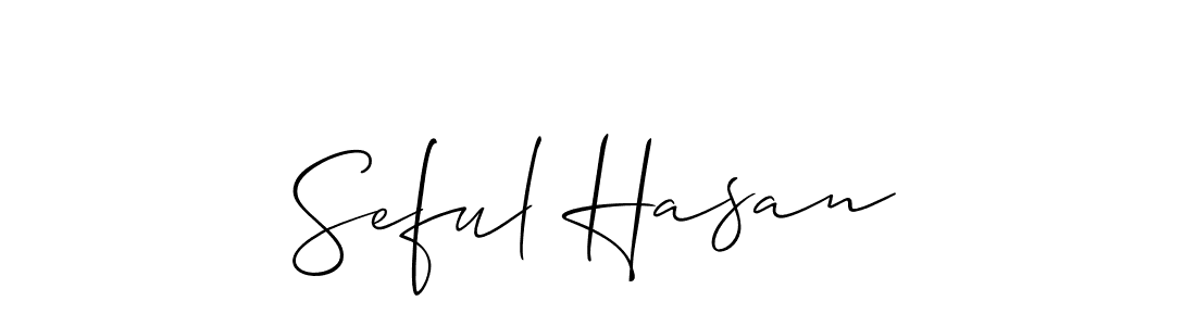 You should practise on your own different ways (Allison_Script) to write your name (Seful Hasan) in signature. don't let someone else do it for you. Seful Hasan signature style 2 images and pictures png