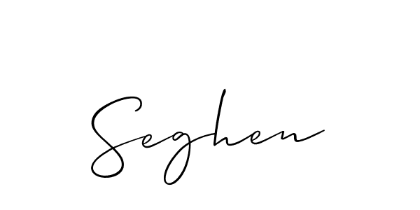 Use a signature maker to create a handwritten signature online. With this signature software, you can design (Allison_Script) your own signature for name Seghen. Seghen signature style 2 images and pictures png