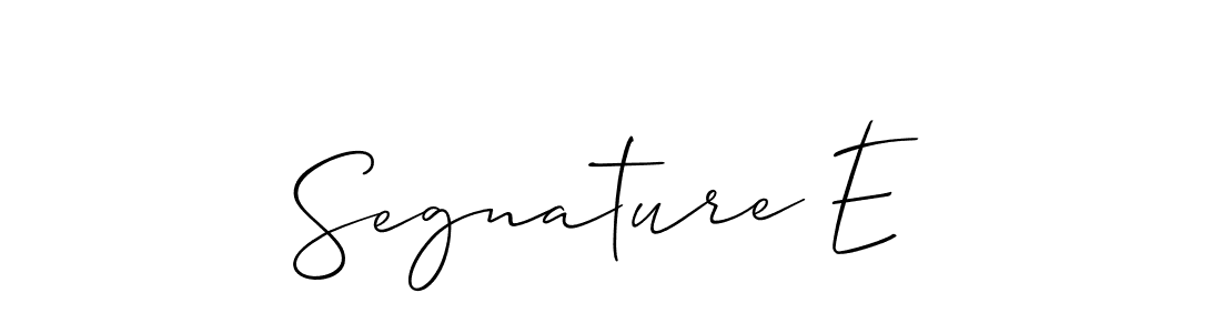 The best way (Allison_Script) to make a short signature is to pick only two or three words in your name. The name Segnature E include a total of six letters. For converting this name. Segnature E signature style 2 images and pictures png