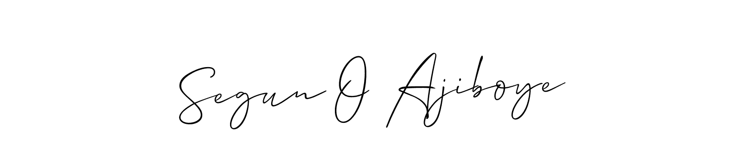 The best way (Allison_Script) to make a short signature is to pick only two or three words in your name. The name Segun O Ajiboye include a total of six letters. For converting this name. Segun O Ajiboye signature style 2 images and pictures png