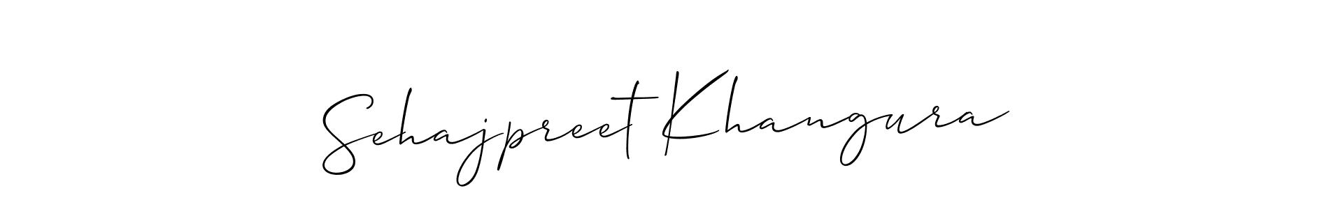 Also You can easily find your signature by using the search form. We will create Sehajpreet Khangura name handwritten signature images for you free of cost using Allison_Script sign style. Sehajpreet Khangura signature style 2 images and pictures png