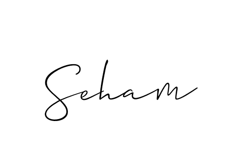 Make a beautiful signature design for name Seham. Use this online signature maker to create a handwritten signature for free. Seham signature style 2 images and pictures png