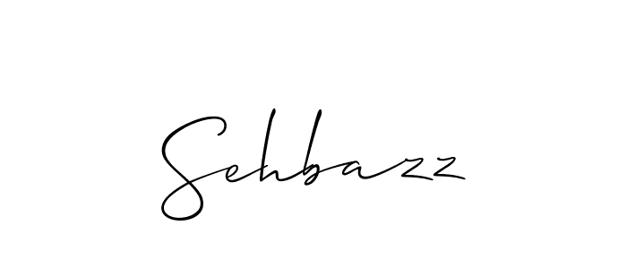 Use a signature maker to create a handwritten signature online. With this signature software, you can design (Allison_Script) your own signature for name Sehbazz. Sehbazz signature style 2 images and pictures png