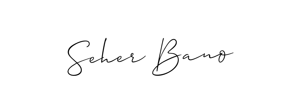 Create a beautiful signature design for name Seher Bano. With this signature (Allison_Script) fonts, you can make a handwritten signature for free. Seher Bano signature style 2 images and pictures png