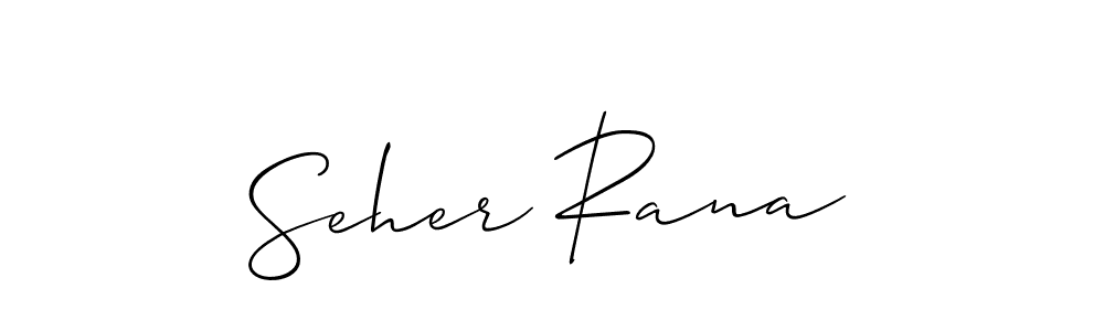 The best way (Allison_Script) to make a short signature is to pick only two or three words in your name. The name Seher Rana include a total of six letters. For converting this name. Seher Rana signature style 2 images and pictures png