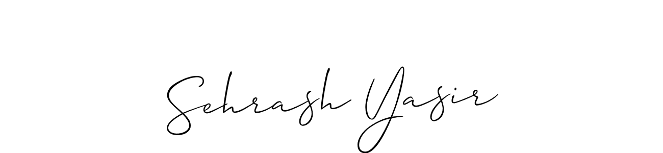 Use a signature maker to create a handwritten signature online. With this signature software, you can design (Allison_Script) your own signature for name Sehrash Yasir. Sehrash Yasir signature style 2 images and pictures png