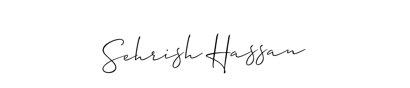 This is the best signature style for the Sehrish Hassan name. Also you like these signature font (Allison_Script). Mix name signature. Sehrish Hassan signature style 2 images and pictures png