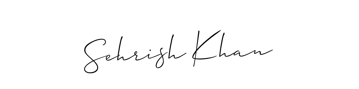 Allison_Script is a professional signature style that is perfect for those who want to add a touch of class to their signature. It is also a great choice for those who want to make their signature more unique. Get Sehrish Khan name to fancy signature for free. Sehrish Khan signature style 2 images and pictures png