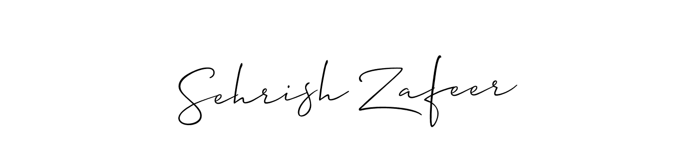Create a beautiful signature design for name Sehrish Zafeer. With this signature (Allison_Script) fonts, you can make a handwritten signature for free. Sehrish Zafeer signature style 2 images and pictures png